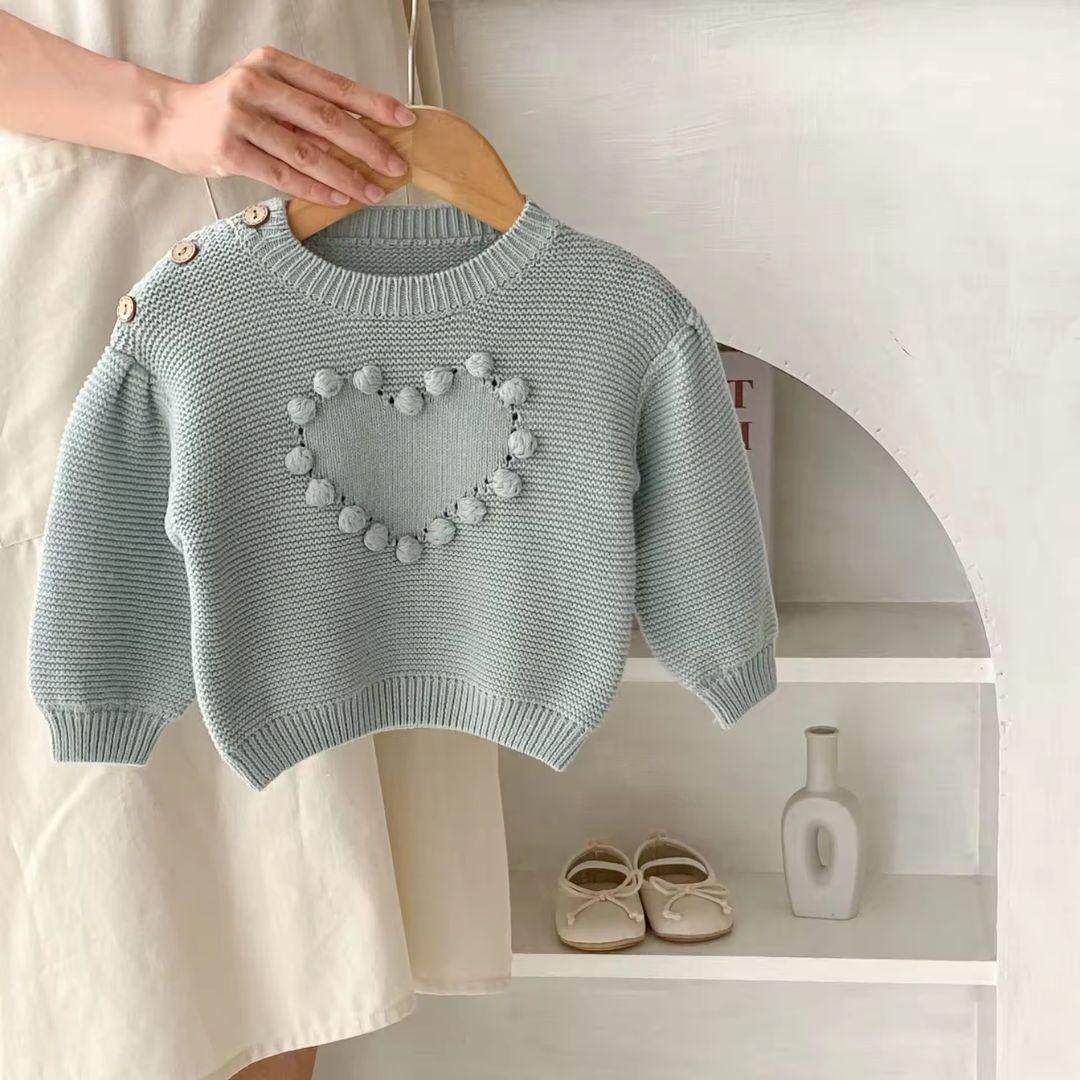 Pale Blue Love Heart Sweater 0-6 Months