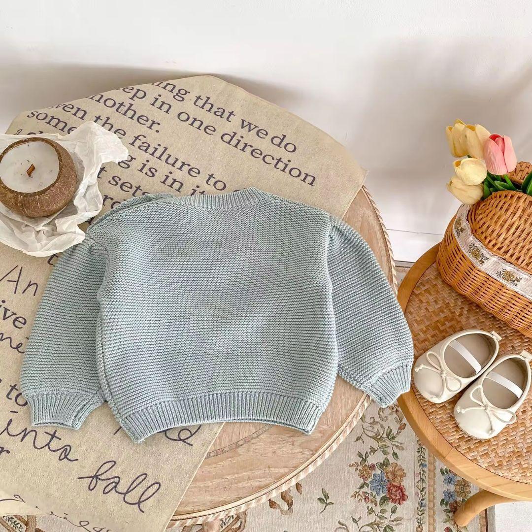 Pale Blue Love Heart Sweater 0-6 Months