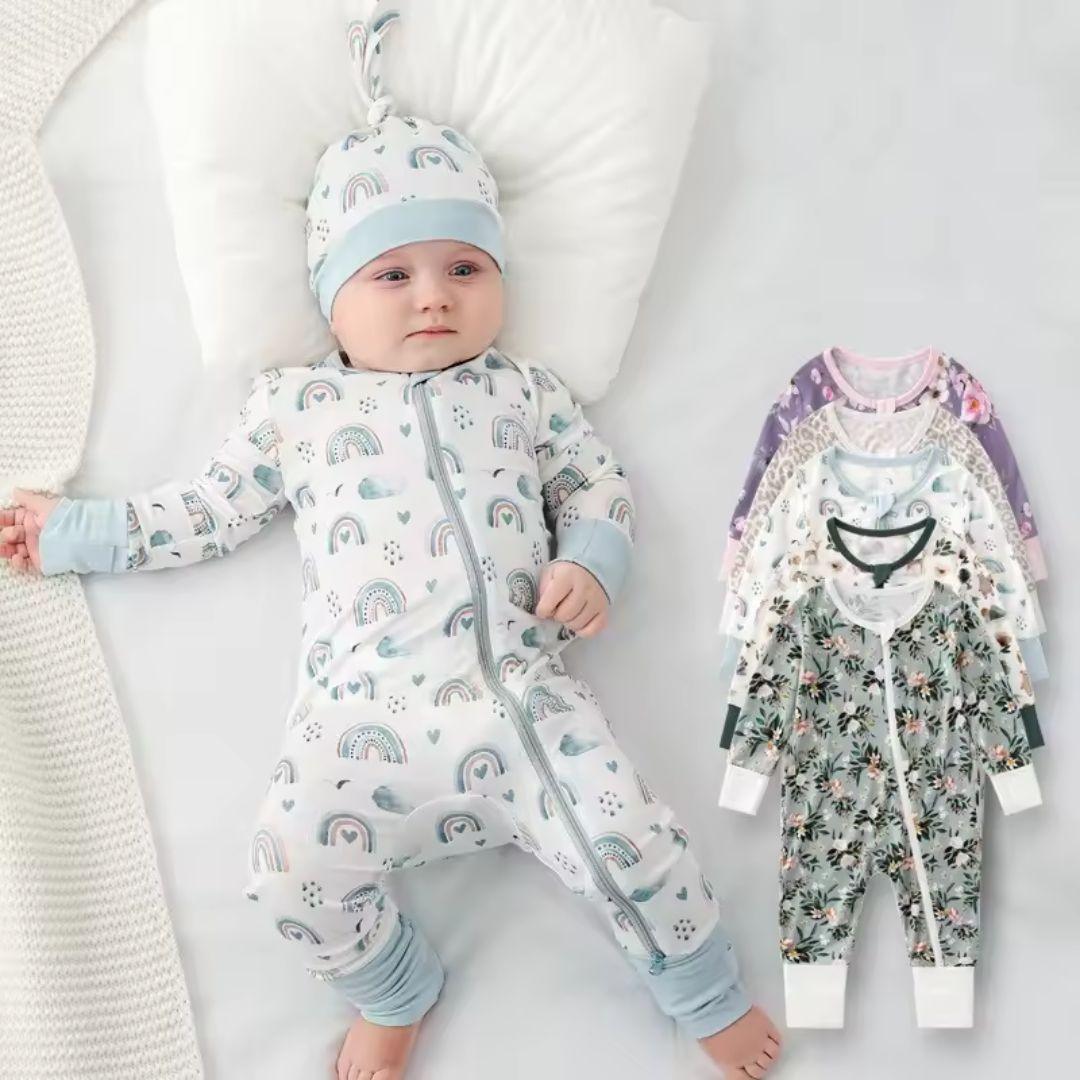 Sleepsuit Baby Blue Rainbows
