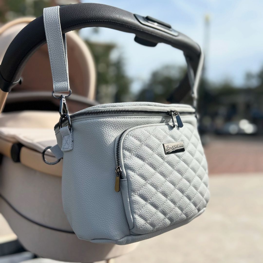 Bellaboo Sling Crossbody Bag On Stroller In Clouds Grey