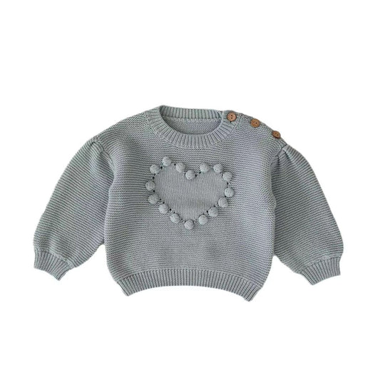 Pale Blue Love Heart Sweater 0-6 Months