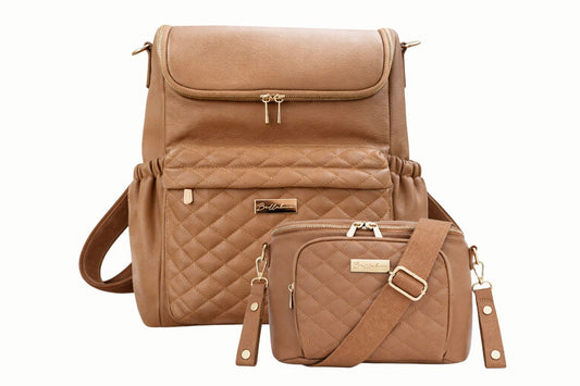 Mabel Diaper Bag & Sling Bag Set In Latte
