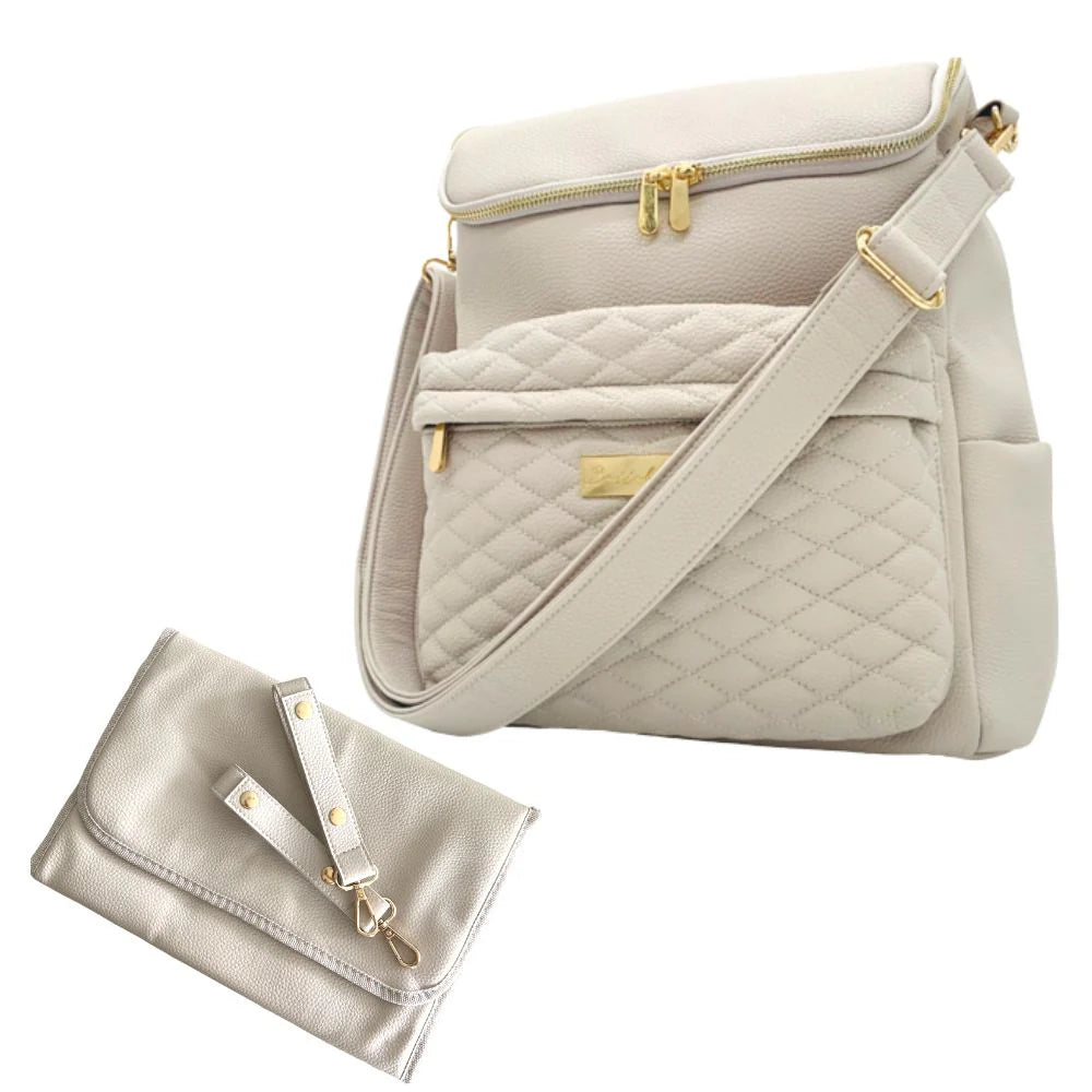 Deluxe Faux Leather Baby Diaper Bag Multi-functional Stylish