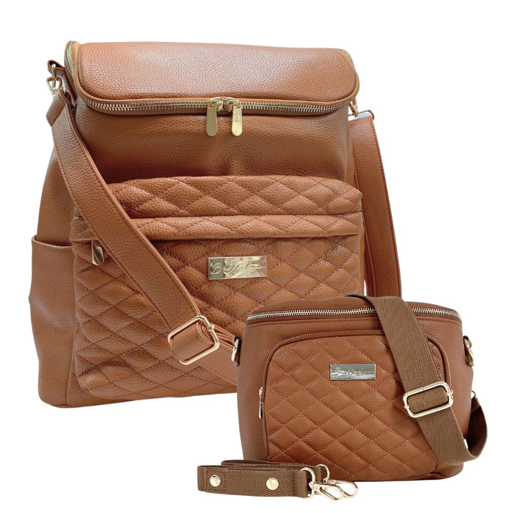 Mabel Diaper Bag Tan + FREE Sling Worth $55
