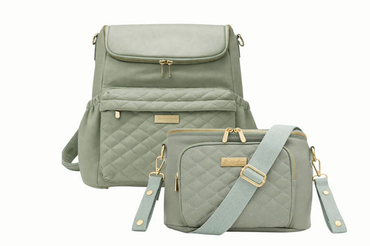 Mabel Diaper Bag & Sling Bag Set - Sage